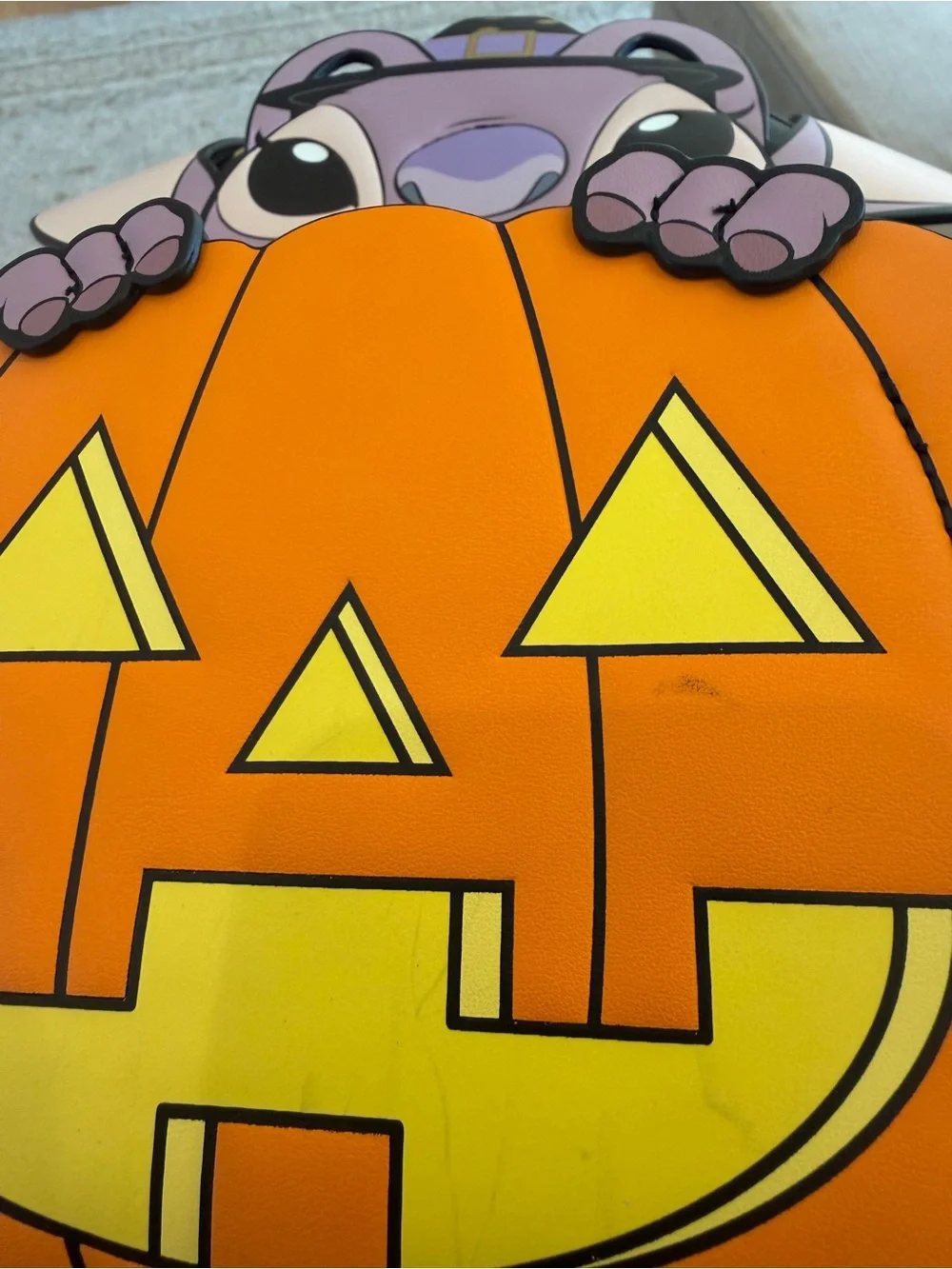 Disney x Loungefly Halloween Angle Pumpkin Mini Backpack. Glow in the dark.